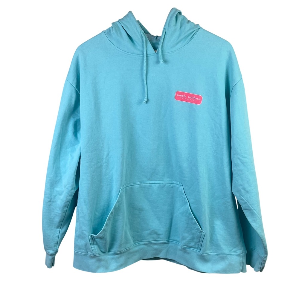 Simply‎ Southern Light Aqua Southwestern Aztec Paisley Pull Over Hoodie Size XXL - Picture 2 of 5